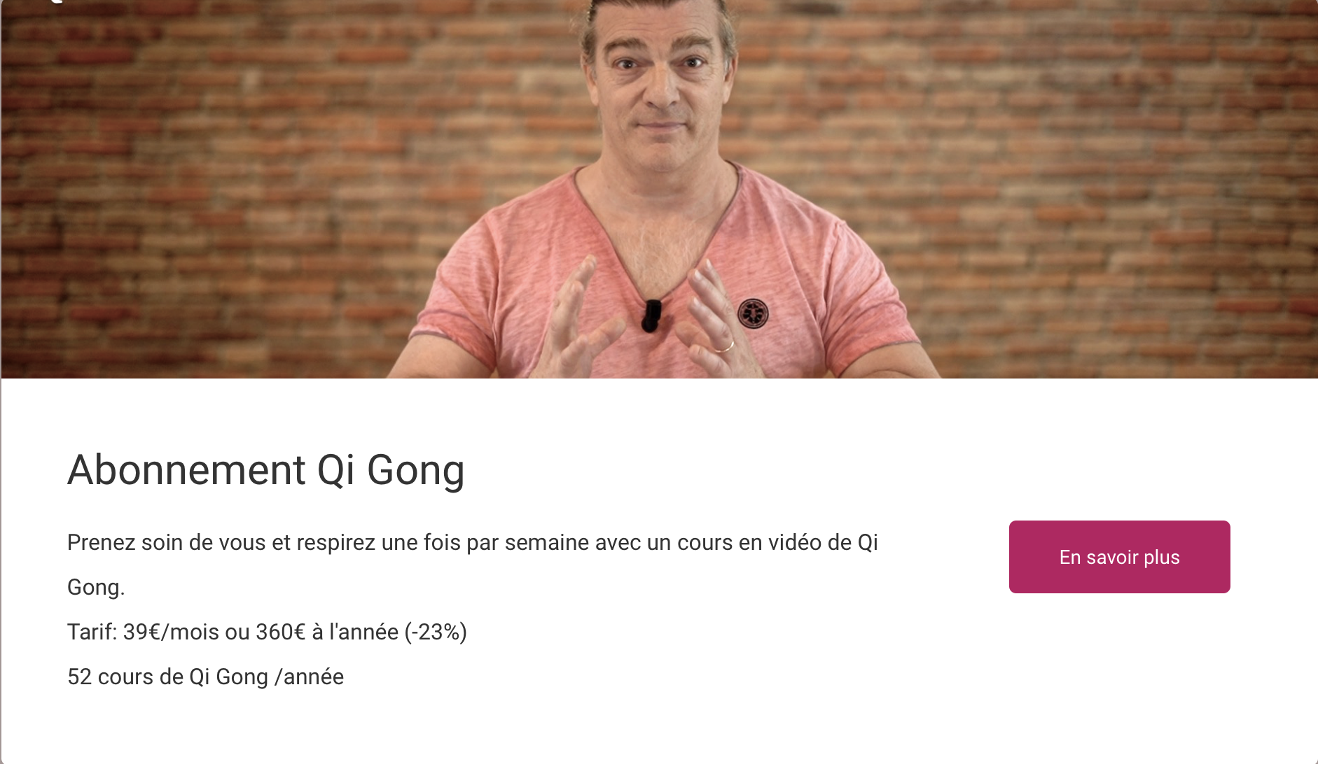 abonnement Qi Gong video